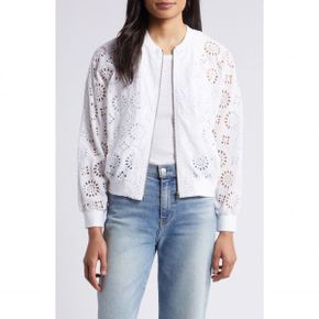 4770427 Caslon Cotton Eyelet Bomber Jacket