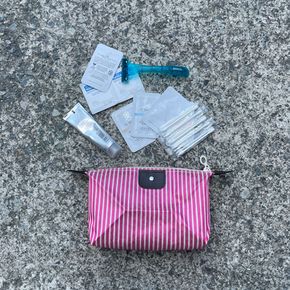 골프라운딩 미니 줄무늬 파우치 화장품 생리대 위생용품