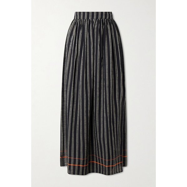 수리 스트라이프 코튼 보일 랩 미디 스커트 46376663162988123