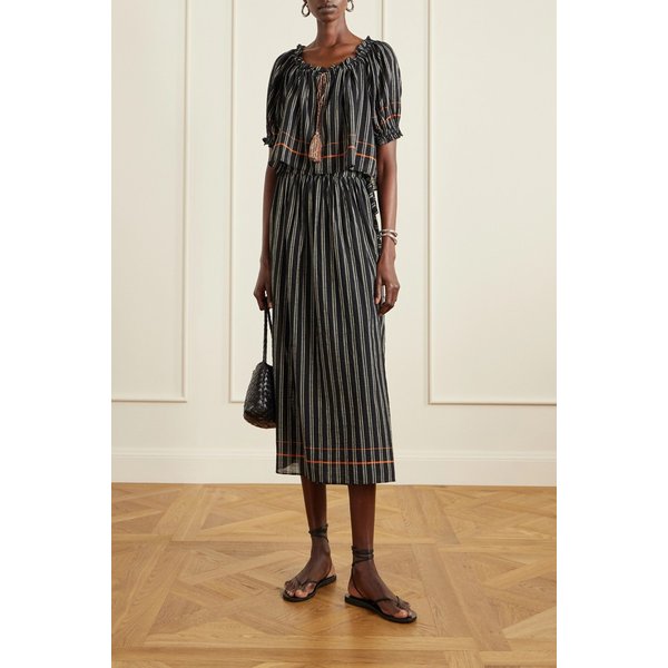 수리 스트라이프 코튼 보일 랩 미디 스커트 46376663162988123