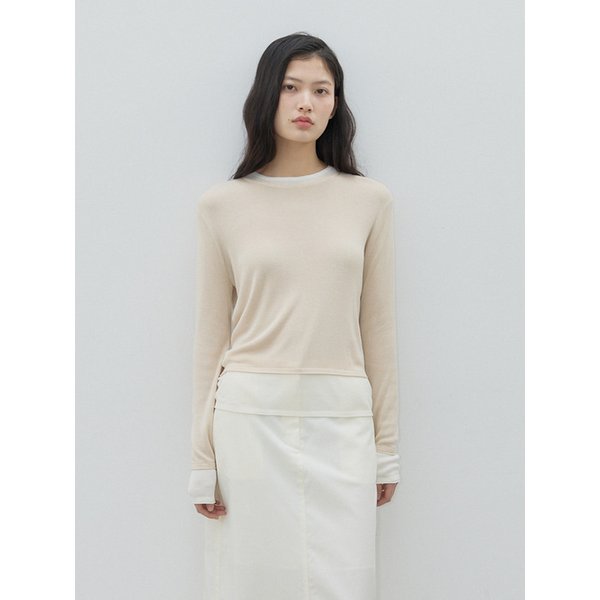 26ss two tone knit _ beige