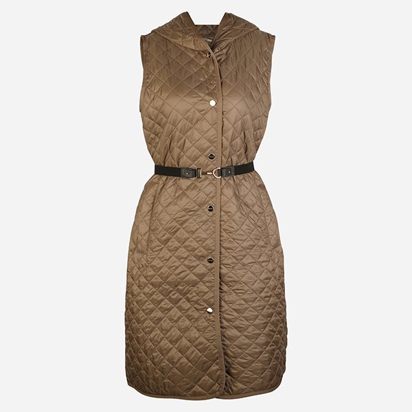 [시흥점] 6S 2619291054600 075 퀼팅 후드 롱패딩 베스트 카멜