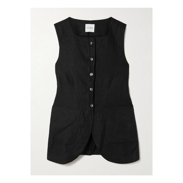 포세 엠마 리넨 베스트 블랙 1647597359664041