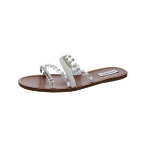 4009741 Steve Madden Attentive Womens Embellished Slip-On Slide Sandals