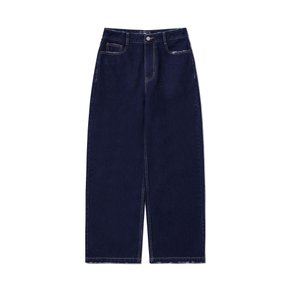 RAW EDGE WIDE W DENIM PANT_DEEP BLUE