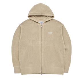 ADLV PRINT MESH KNIT HOODIE ZIP UP BEIGE - 프린트 집업