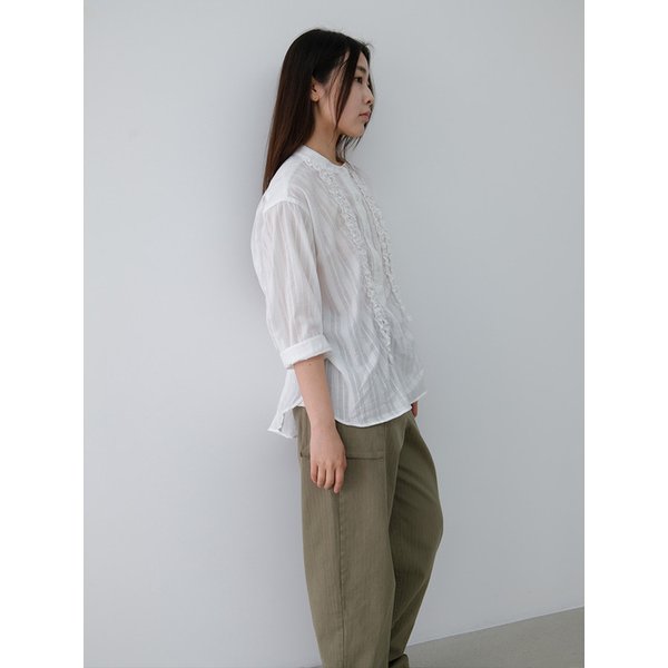 ruffle shirt (white)