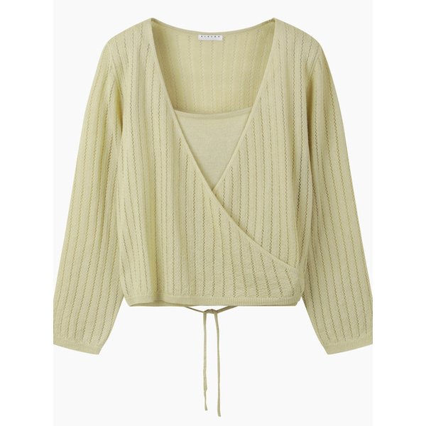 [Online Exclusive] 레이스 조직 나시 셋업 니트_SAKPE4611LK