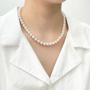 925Silver 8mm 진주 비드 목걸이 OPHEN188 (S7901124)
