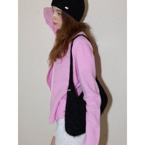 Lily Fur Handmade Crochet Baguette Shoulder Bag _ Black