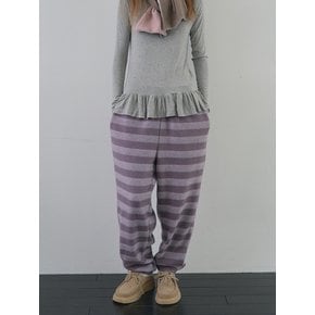 Fluff stripe sweatpants_puple