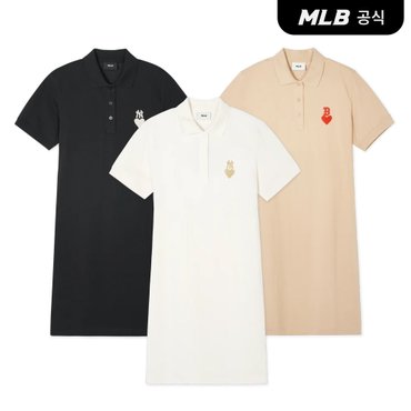 MLB [코리아공식] [MLB] 여성 하트 반팔 피케 원피스 (3 COLOR)