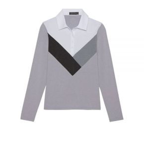 GFORE 지포어 MULTI V LONG SLEEVE POLO (G4LS23K620-LHGR) (여성 멀티 롱 슬리브 폴로)