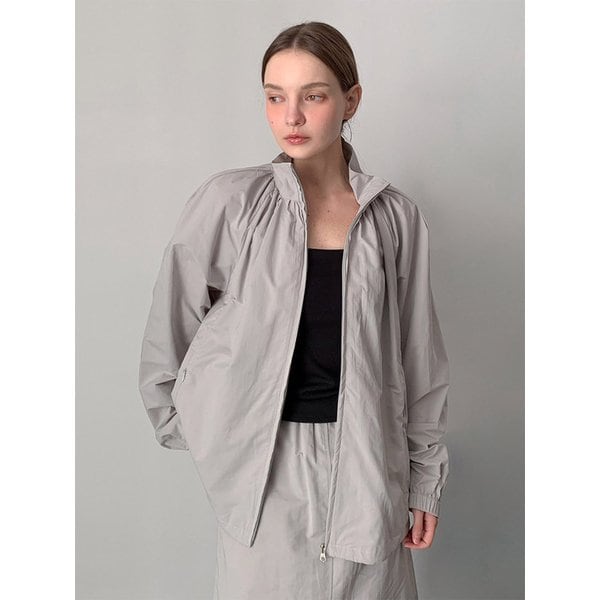 Dana High Neck Shirring Zip-Up Jumper (3Colors) - VJACKET_028