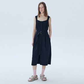 Nylon Belted Dres_BLACK