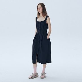 Nylon Belted Dres_BLACK