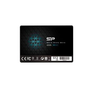 SSD 512GB 3D 낸드 SATA3 6Gbs 7mm PS4 A55 SP512GBSS3A55S25 2.5인치 작동 (실리콘 파워 포함)