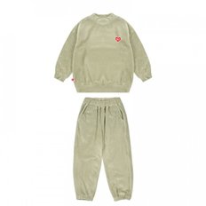 BK4IST01MT [SET] Mint BB Heart Velour Half Neck Jogger