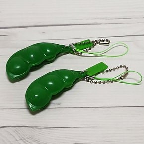 완두콩 말랑 키링 (1p) 열쇠고리 가꾸 백참 키보드 키홀더 가방 장식 악세사리