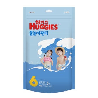  하기스 물놀이 팬티 6 점보형 공용 3P (6단계)