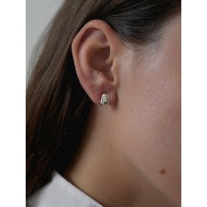 rectangle mini earring - silver