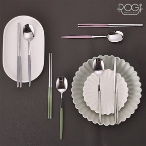 [BIZ][ROGI] 로기 colo 세라믹수저 4종세트(화이트크림+머드그레이+인디안핑크+올리브그린)