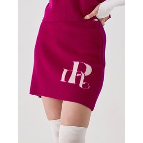 BRUSHED SWEATER SKIRT - MAGENTA