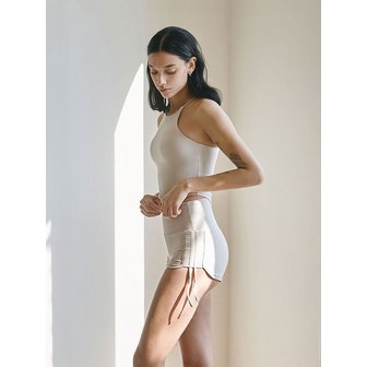 데비웨어 여성 요가복 DEVI-B0074-샌드베이지 필라테스 더블 스트랩 돌핀 팬츠