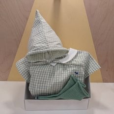 블루독베이비 GN)쁘띠체크바디수트,양말 선물세트(45370-040-07+45170-011-11)