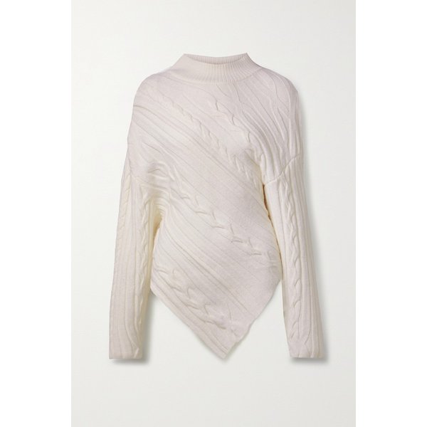 프로엔자슐러 비대칭 케이블 니트 스웨터 크림 24772899113298402