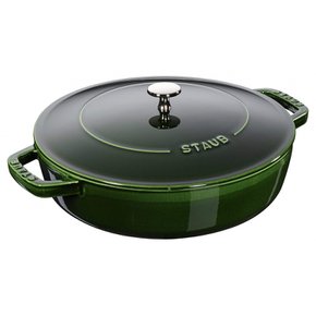 staub [ 24 cm ] IH Braiser 40511-479 스토우브 블레이저 소테판 바질 그린 양손 주물 법랑