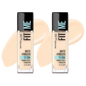 Maybelline 메이블린 뉴욕 핏 미 매트 포어리스 파운데이션 30ml 110 포세린 2개