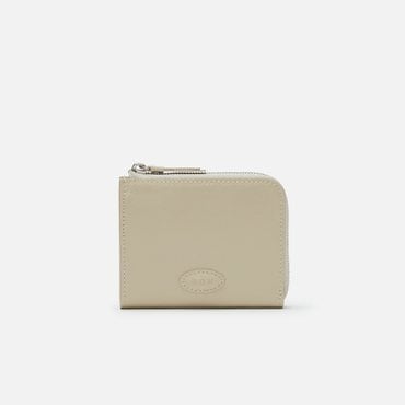 로서울 Oval button wallet Wrinkled Neutral oat