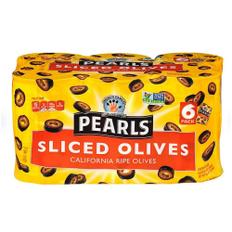 펄스 캘리포니아산 블랙 올리브 Pearls Sliced Olives 6.5 oz x 6 팩