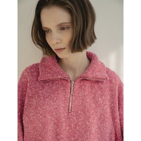 KN4214 Boucle zip-up knit_Pink