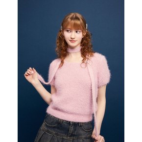 Square Neck Short Sleeves Knit