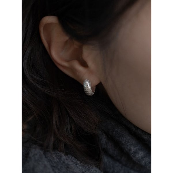 silver925 stria one touch earrings (1pair)