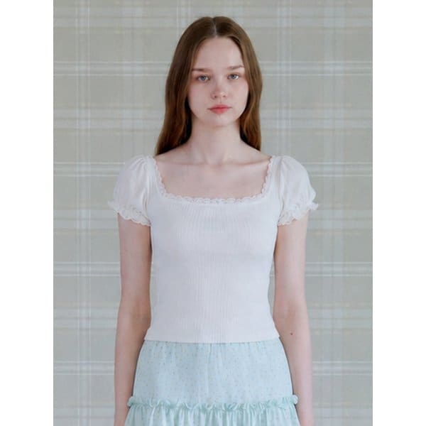 HONEY LACE PUFF T-SHIRT_WHITE