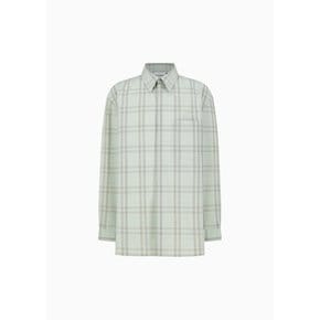 아모멘토 26FW Oversized Pocket Check Shirt, Mint