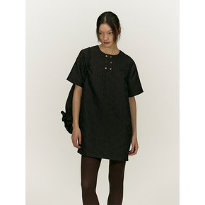 DAMASK JACQUARD DRESS [BROWN]