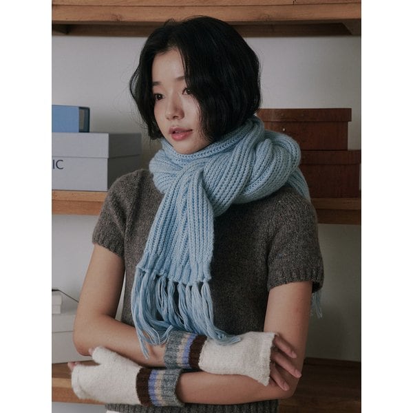 [리퍼브]Rain Tassel Knit Muffler (6 Colors)