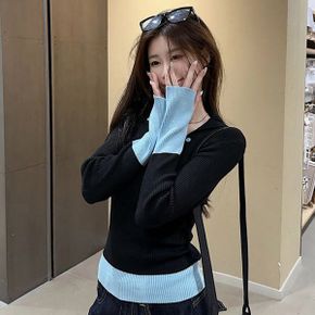 에르트 모던 버튼 포인트 배색 니트_P381932038