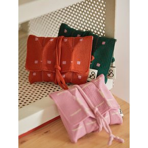 Lucky Pleats Knit Card Wallet Grid (ALL)