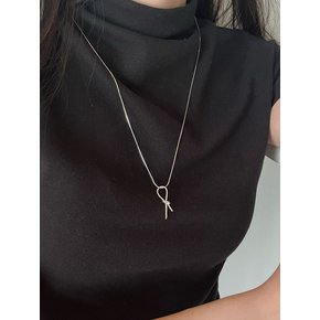 silver925 knot snake chain necklace (2color)