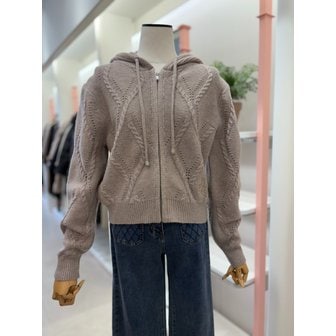 잇미샤 [여주점] 여성 케이블 후드 집업 울 니트(ITPBYCD980)