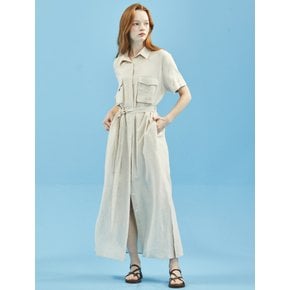 Linen Pocket Shirt OnePiece Natural