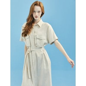 Linen Pocket Shirt OnePiece Natural