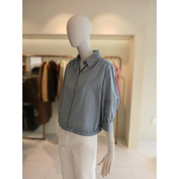 [여주점] 씨씨콜렉트 밑단스트링퍼프슬리브블라우스 E262msc148