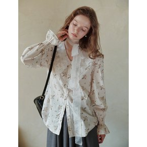 Cest_Floral embroidery lapel shirt