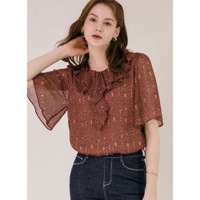 엔틱 플라워 러플 쉬폰 블라우스_P390131743